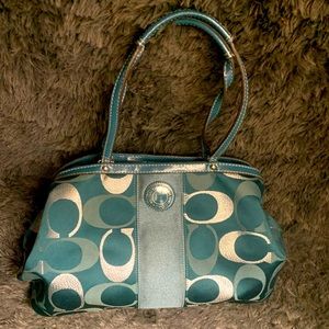 Turquoise blue Coach bag